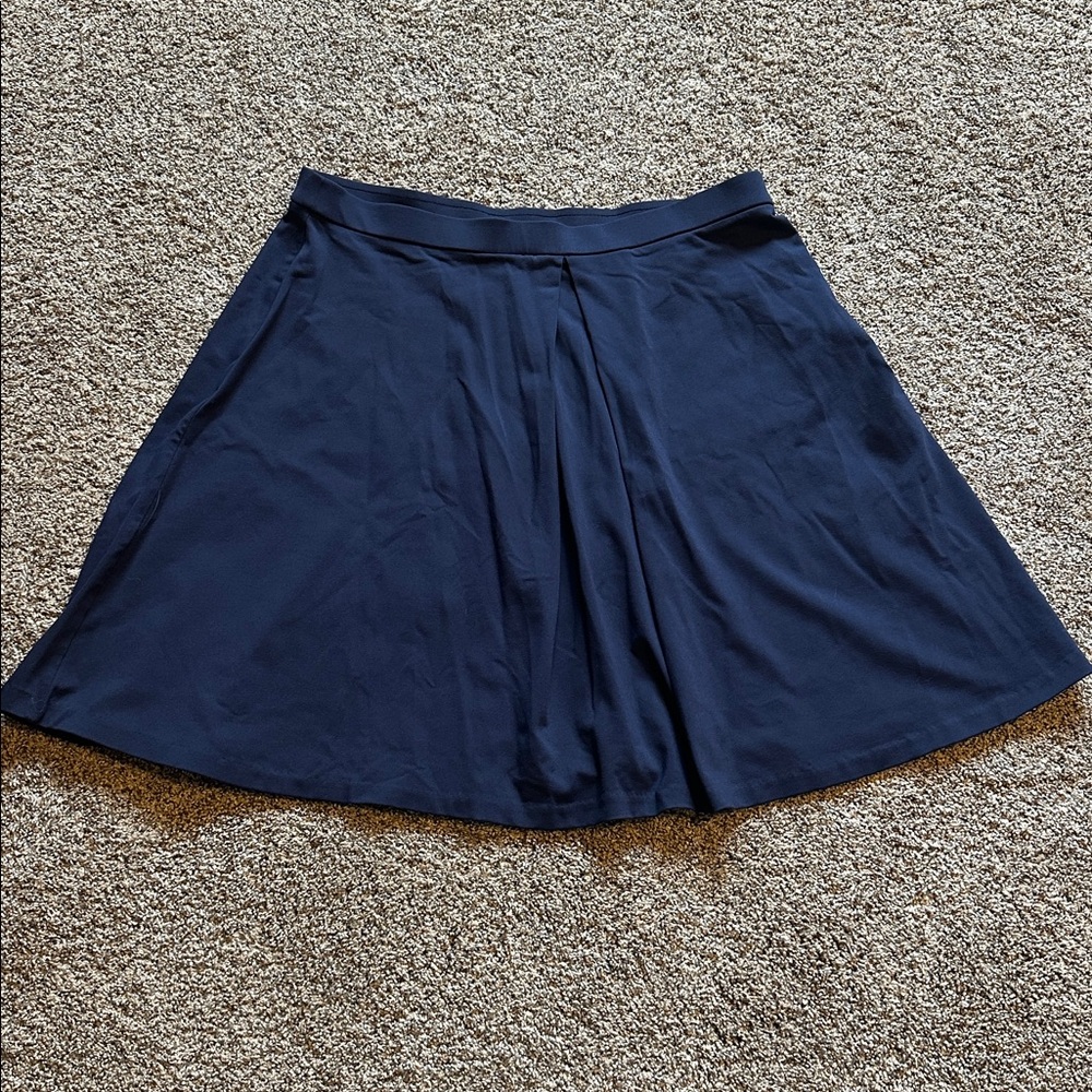 Adrienne Vittadini Navy Pleat Skirt